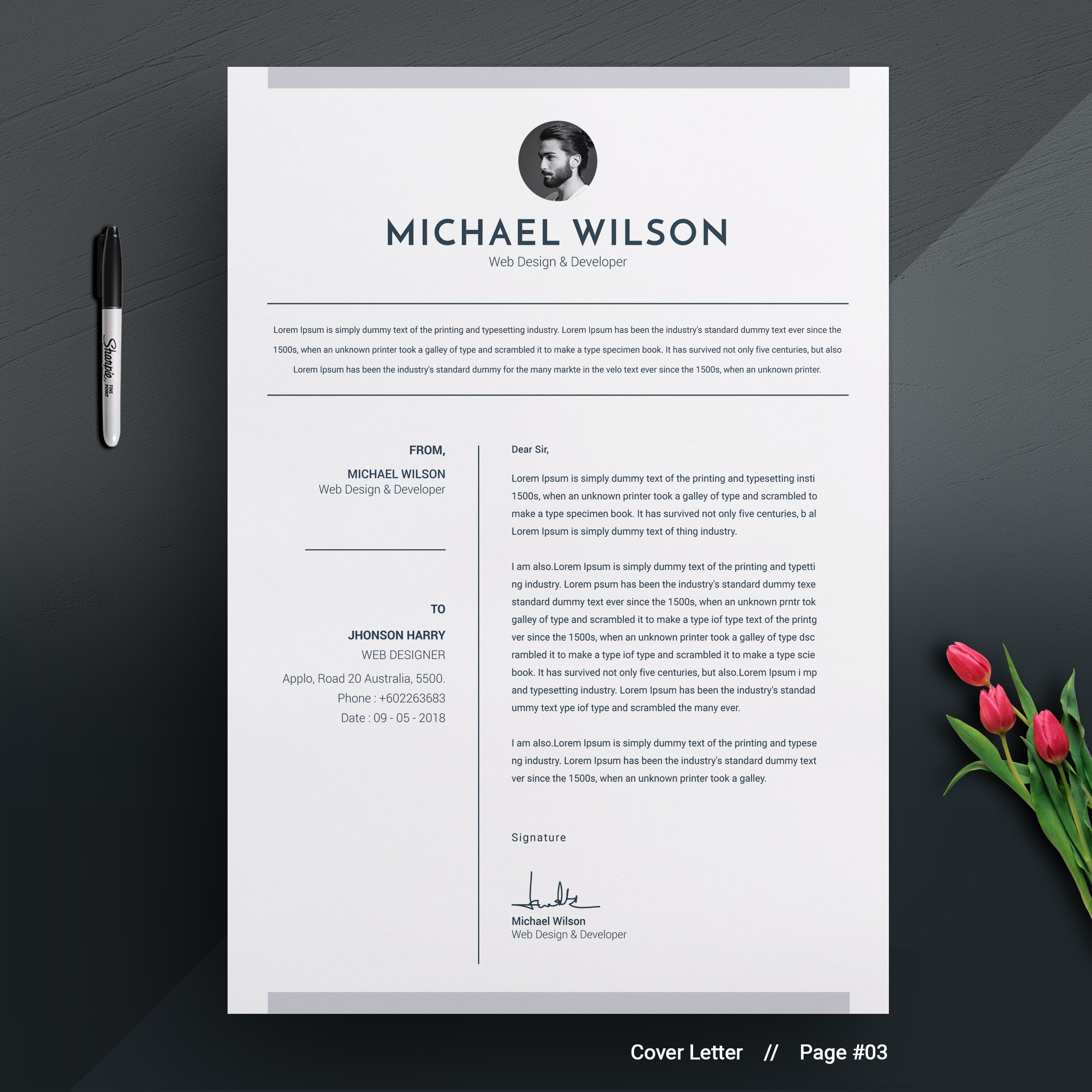 05 free resume template cover letter page no 03 design template 923