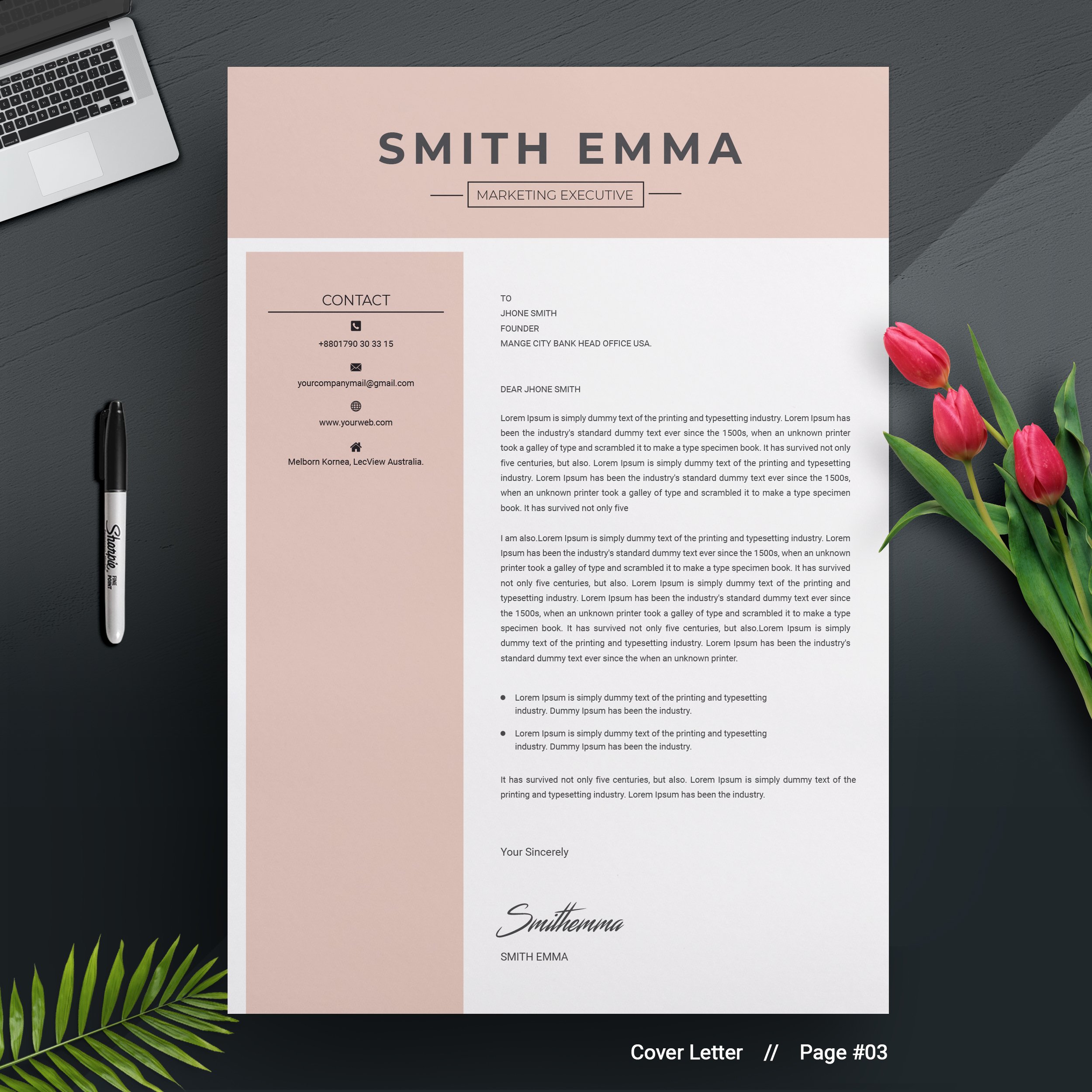 05 free resume template cover letter page no 03 design template 930