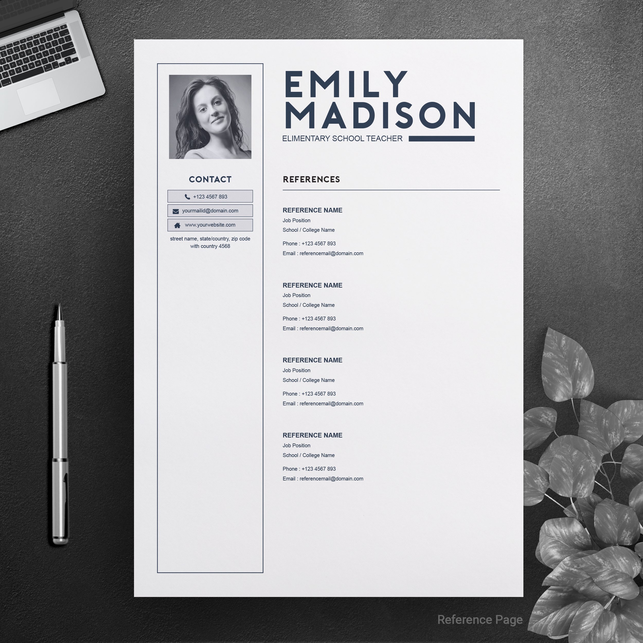 05 free resume template reference page no 04 design template copy 318