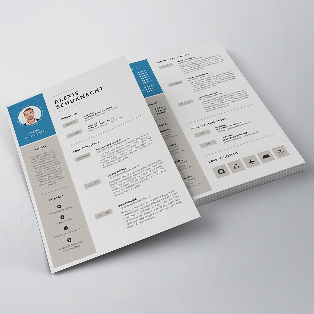 Clean Resume/CV Template preview image.