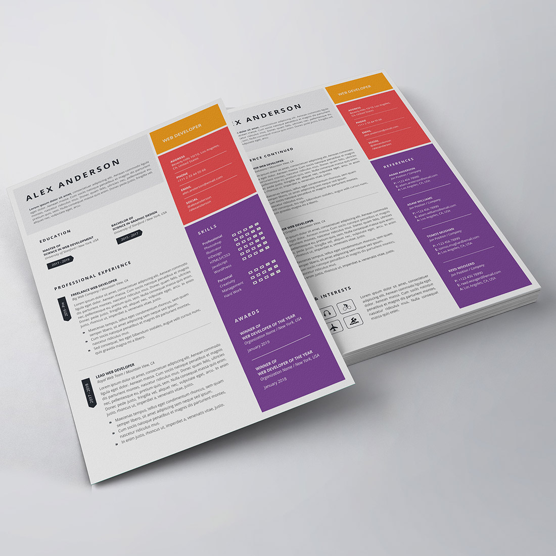 Modern Resume/CV Template preview image.