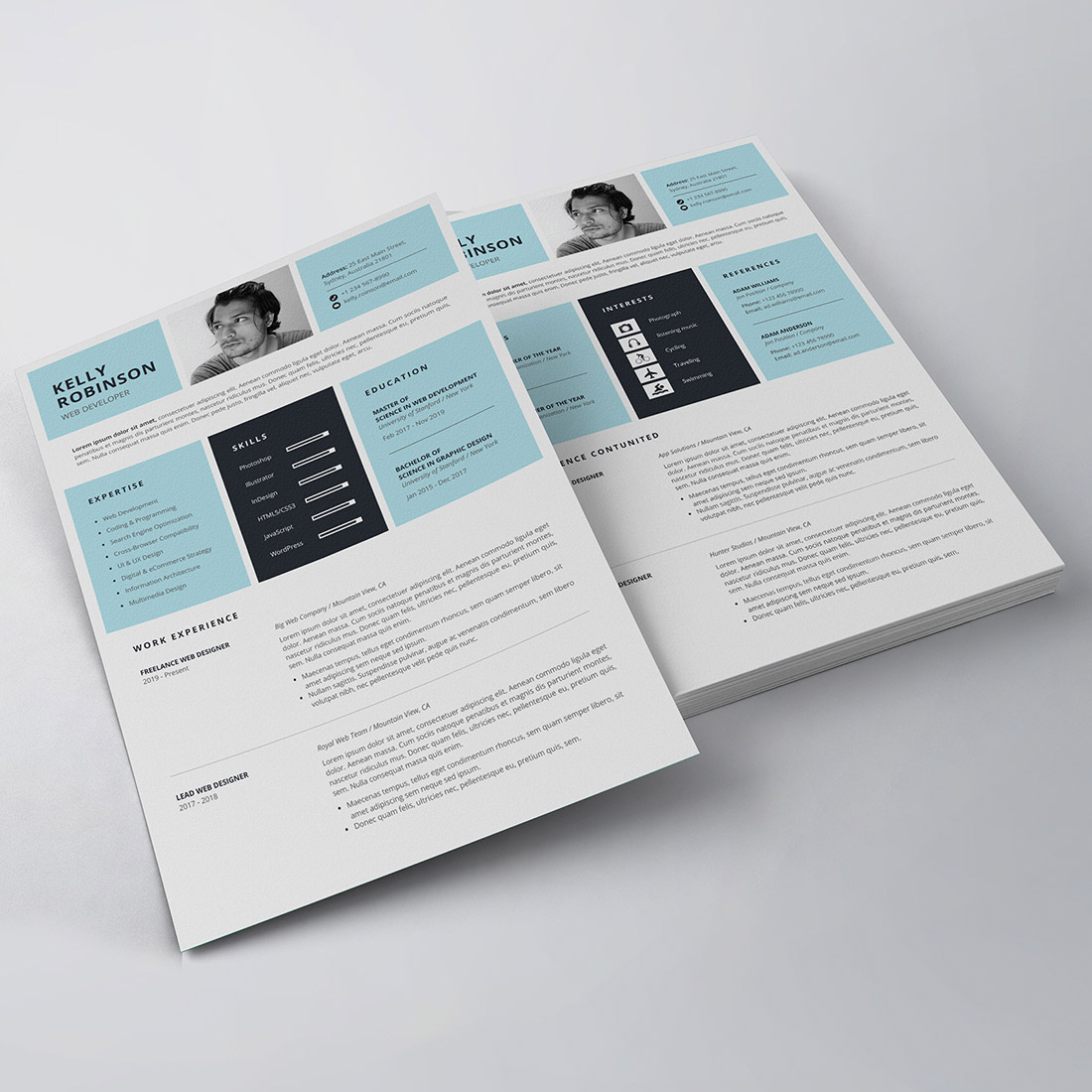 Modern Resume/CV Template preview image.