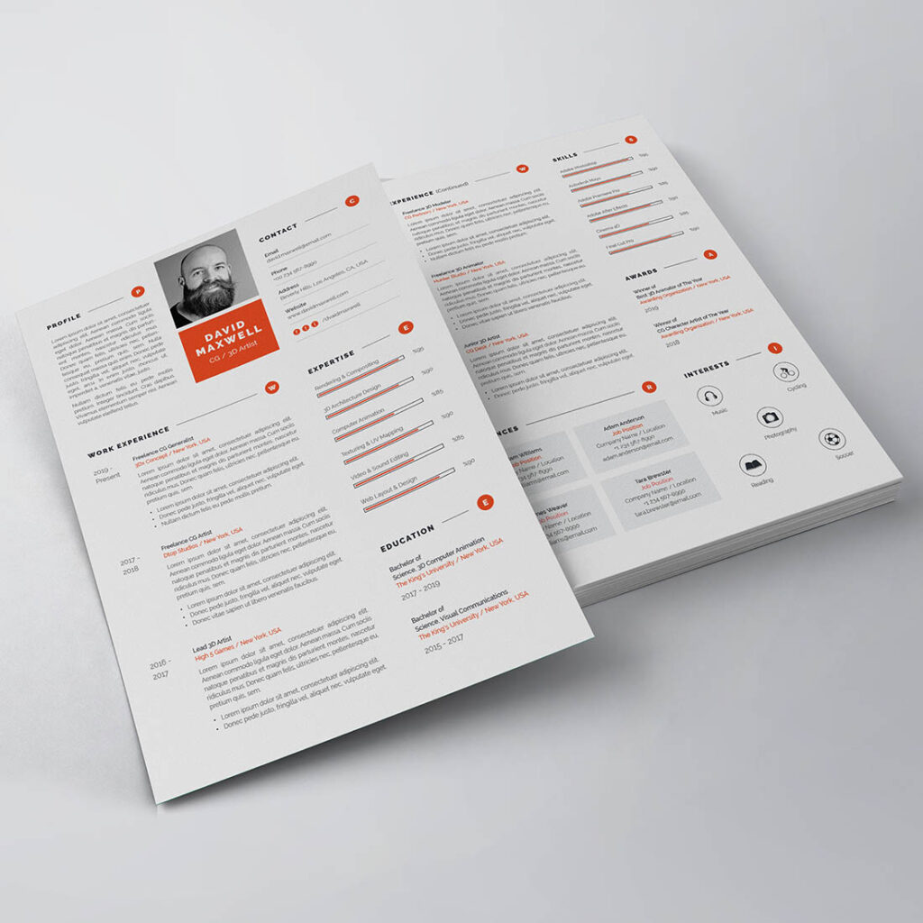 Cv Example Professional Professional Resume/CV Example - MasterBundles