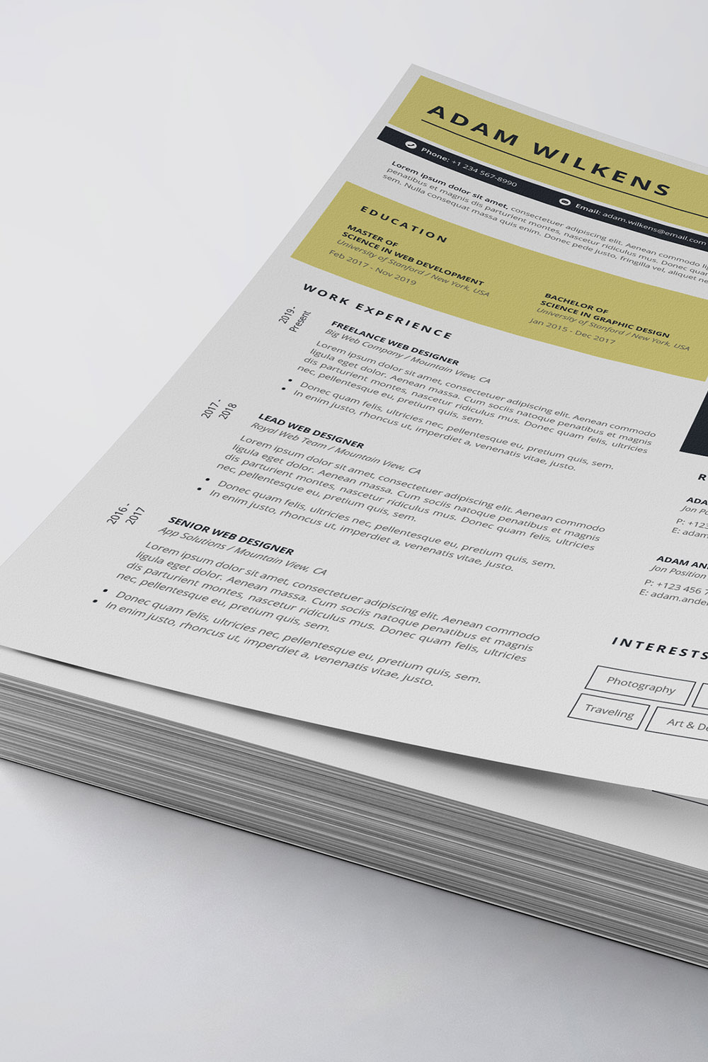 Clean Resume/CV Template pinterest preview image.