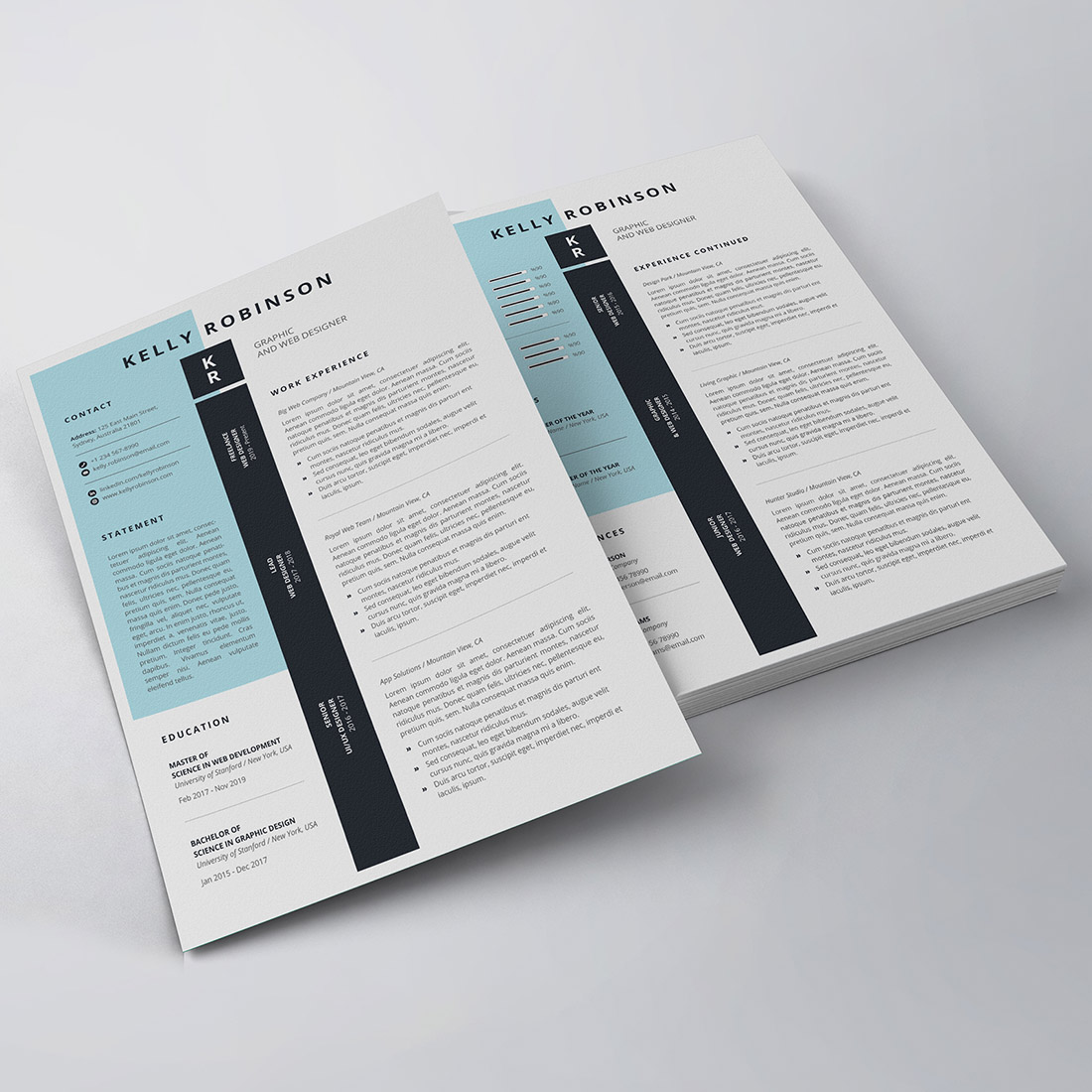 Modern Resume/CV Template preview image.