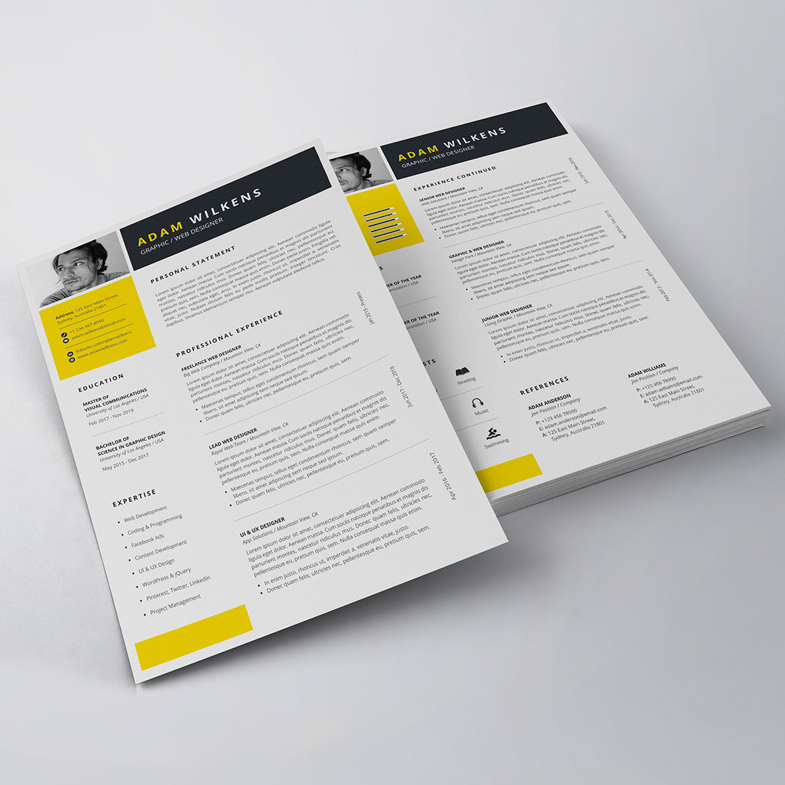 Clean Resume/CV Template preview image.