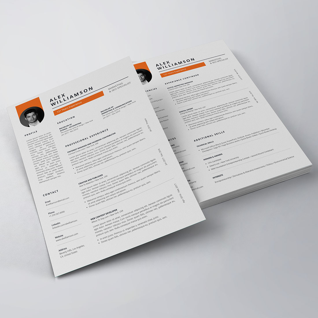 Clean Resume/CV Template preview image.