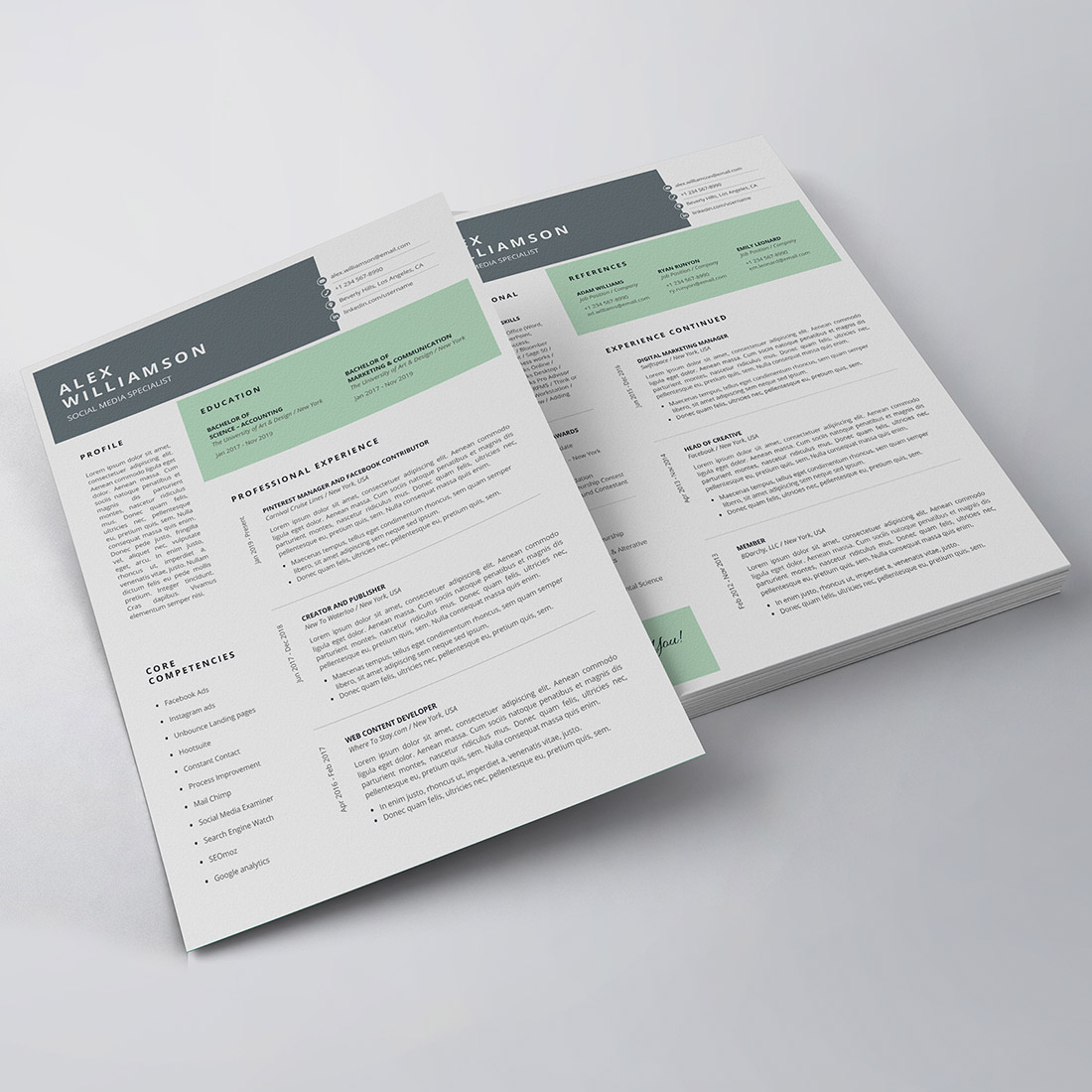 Clean Resume/CV Template preview image.