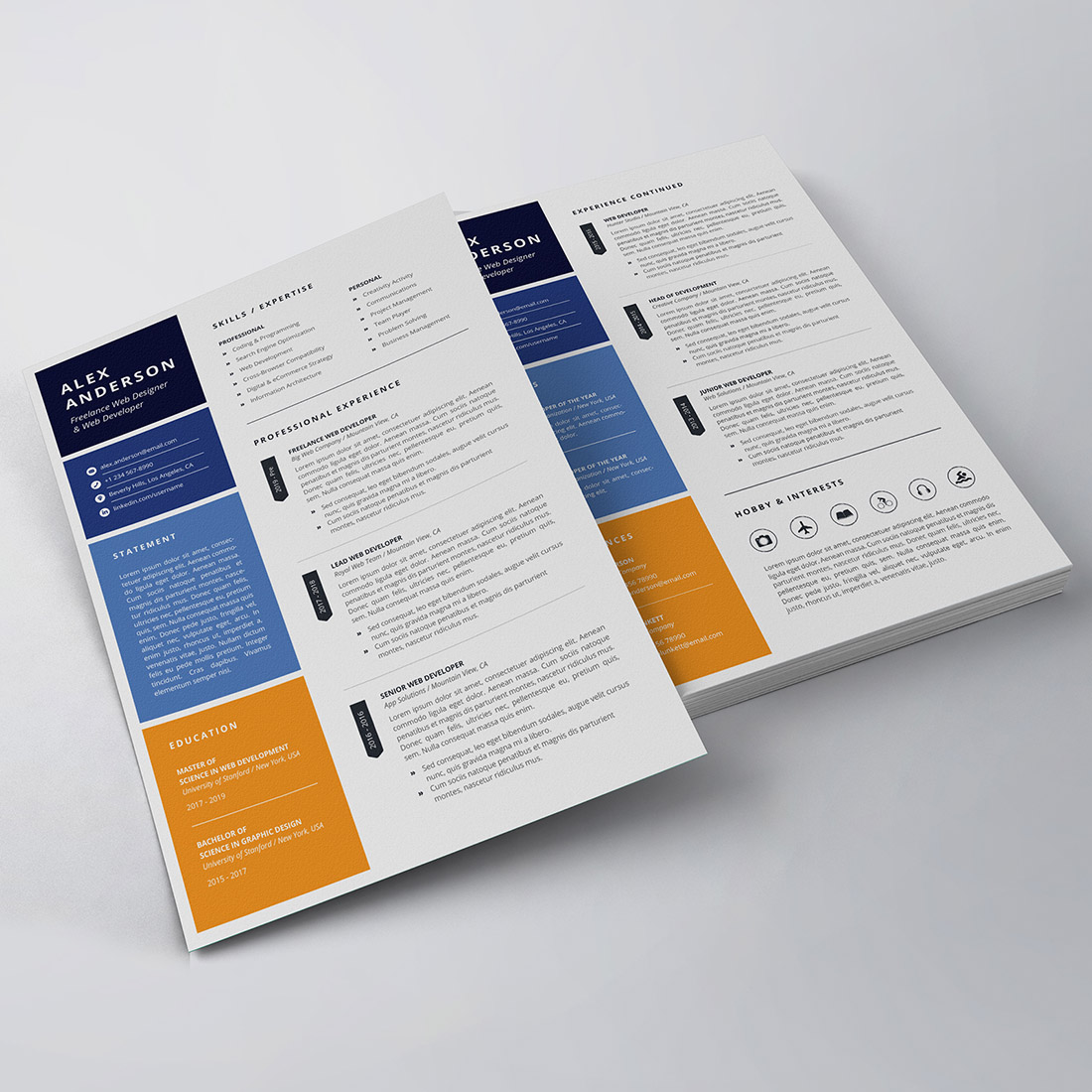 Modern Resume/CV Template preview image.