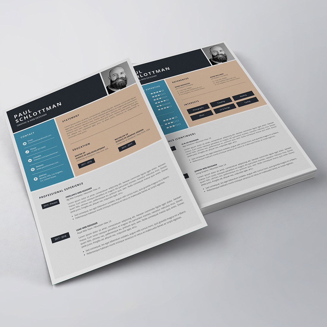 Modern Resume/CV Template preview image.