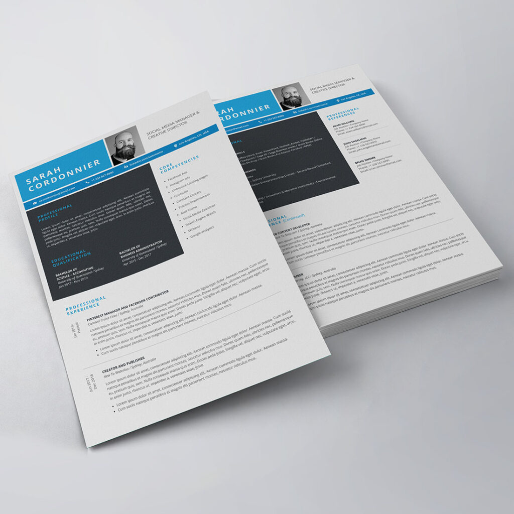 A Modern Resume Template - Masterbundles