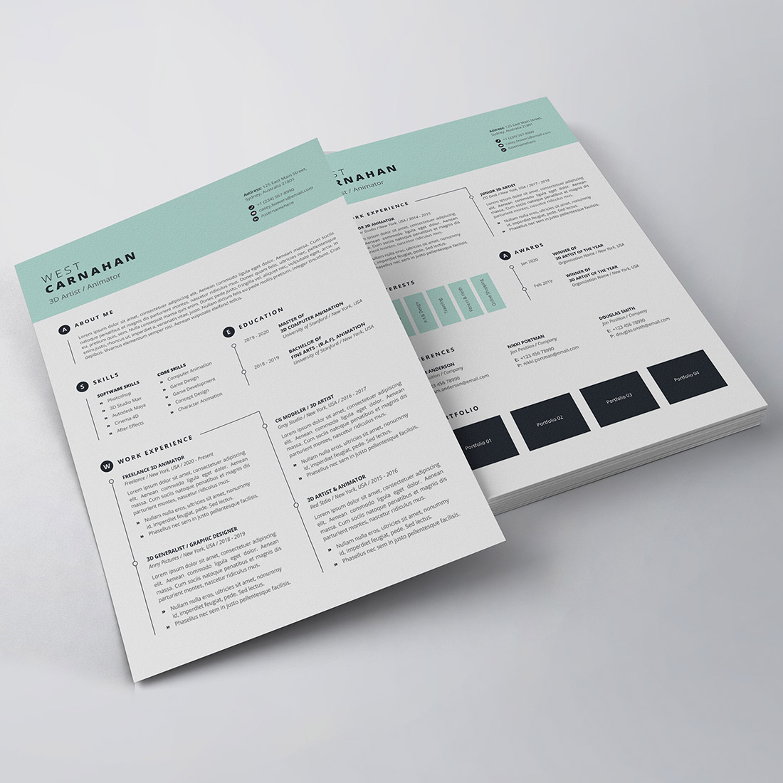 Modern Resume/CV Template preview image.