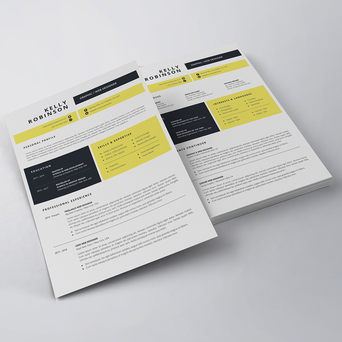 Modern Resume/CV Template preview image.