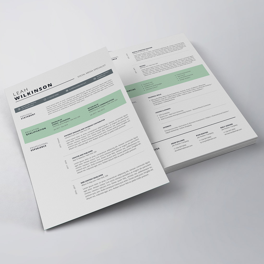 Clean Resume/CV Template preview image.