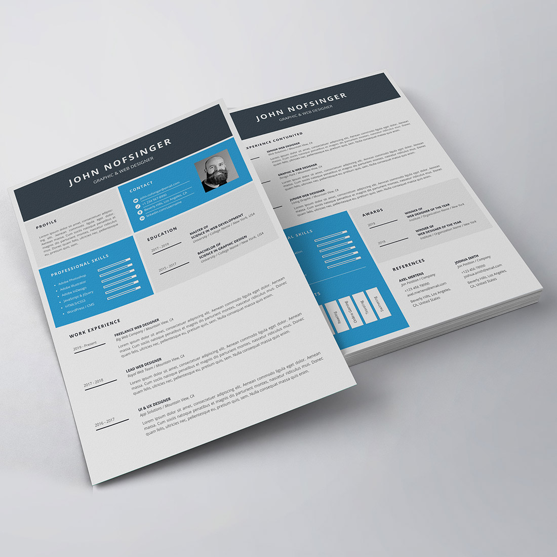 Modern Resume/CV Template preview image.