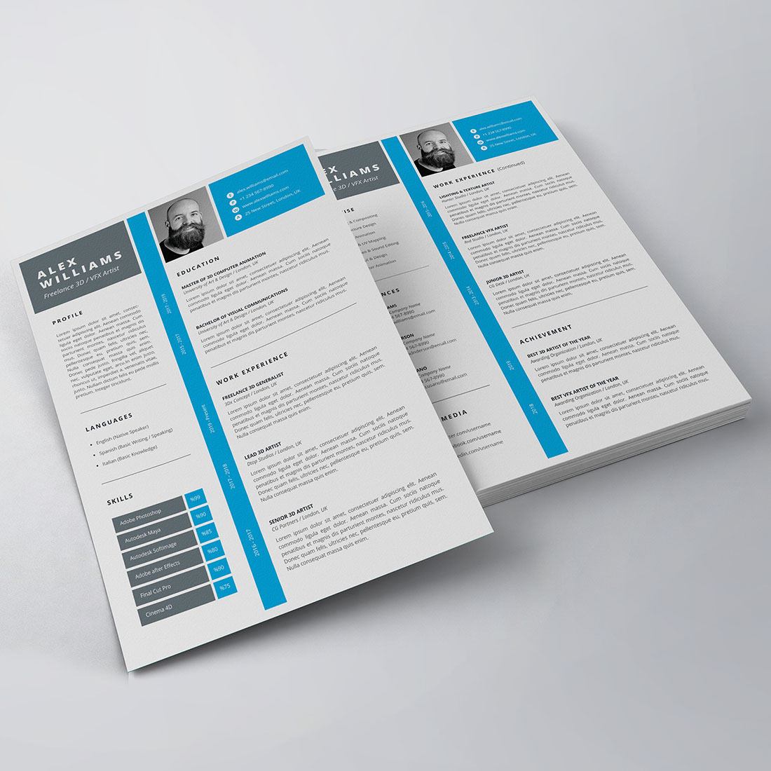 Modern Resume/CV Template preview image.