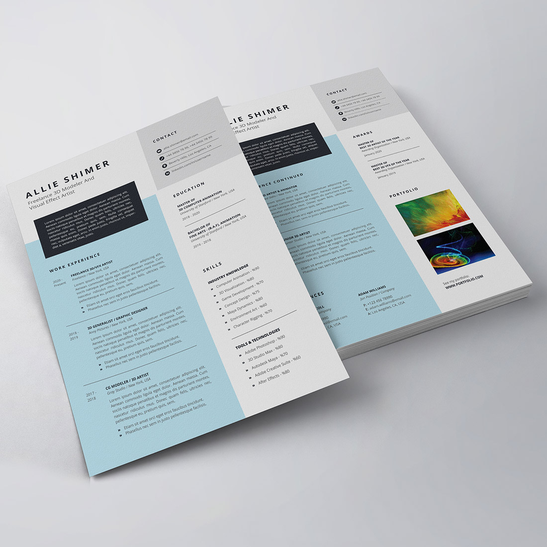 Modern Resume/CV Template preview image.