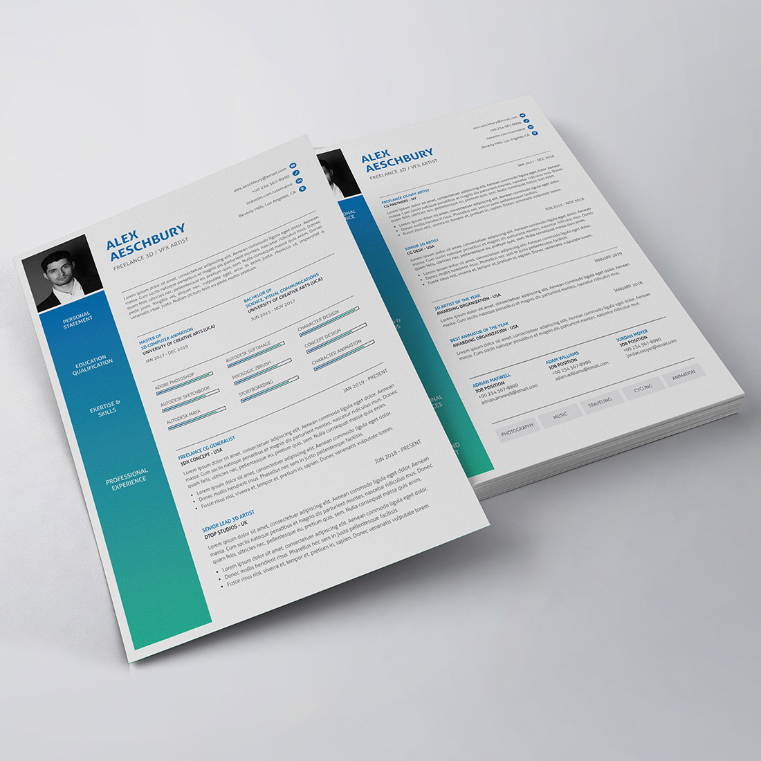 Professional Resume/CV Template preview image.