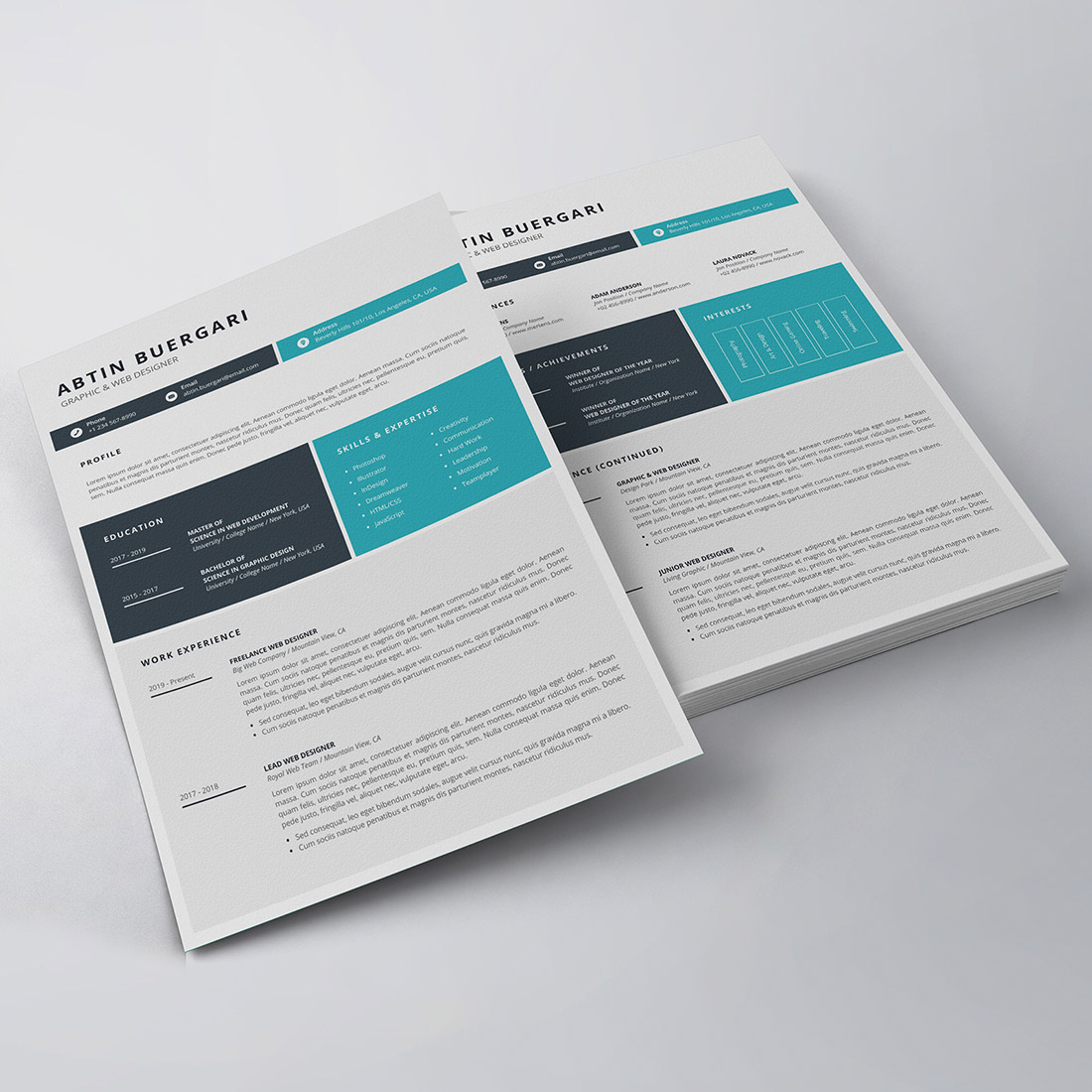 Clean Resume/CV Template preview image.