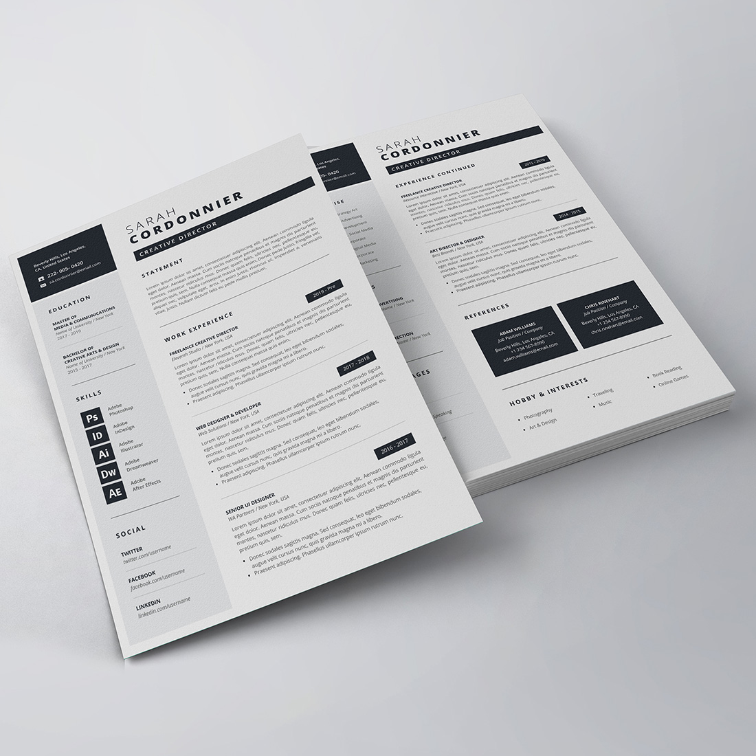 Modern Resume/CV Template preview image.