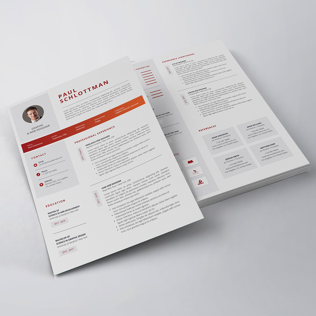 Modern Resume/CV Template preview image.