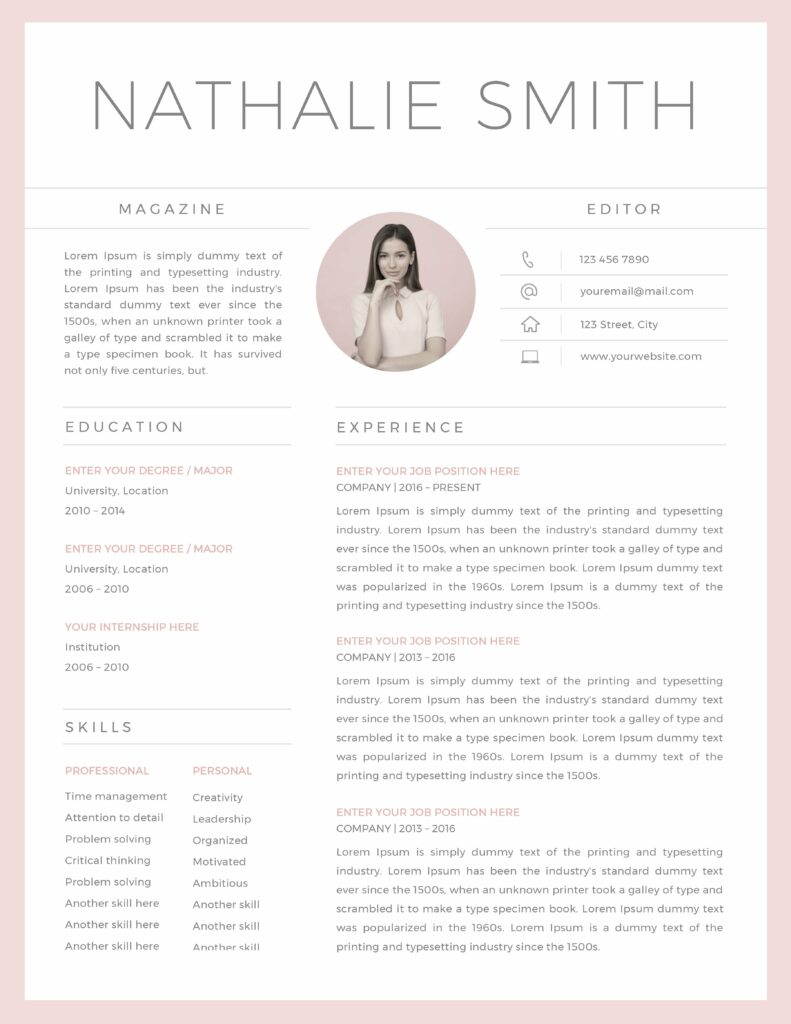 Resume Template Cv Resume Templat Masterbundles 0098