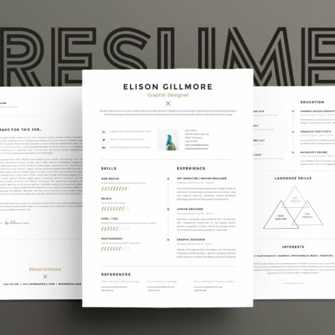 Unique Resume CV for Pages and Word cover image.