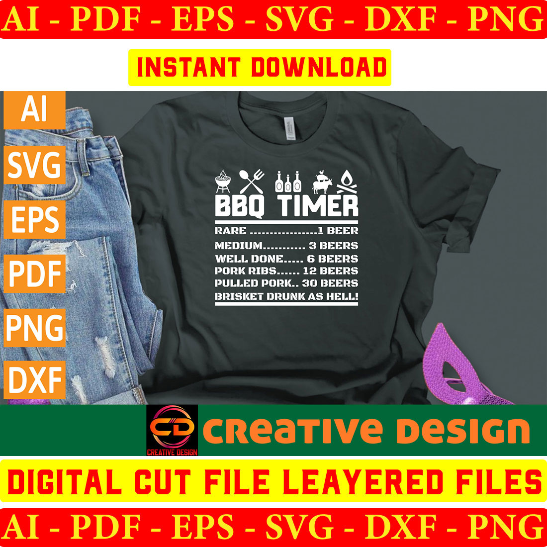 BBQ T-shirt Design Bundle Vol-02 preview image.