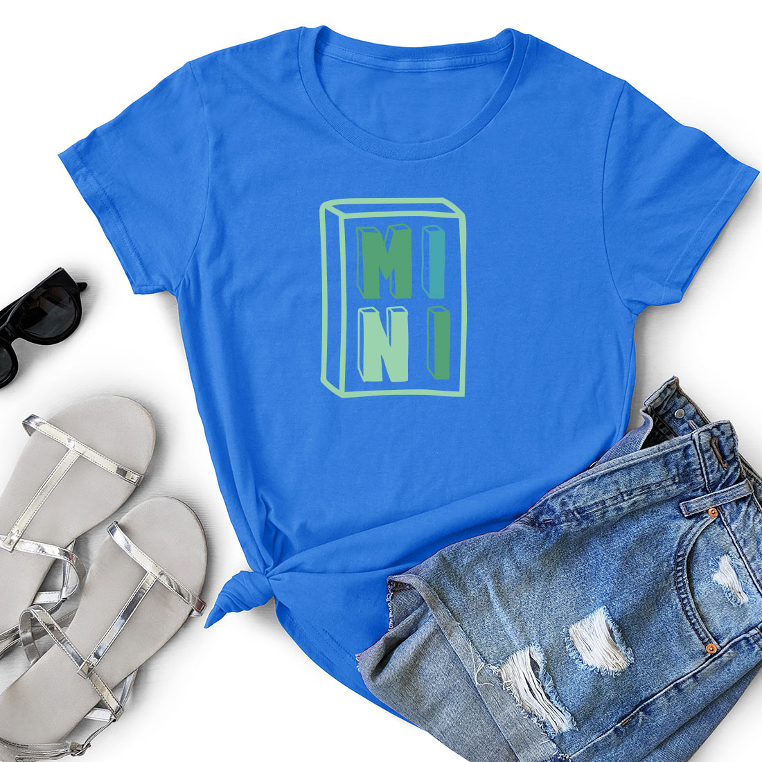 T - shirt with the letter hn on it next to a pair of.