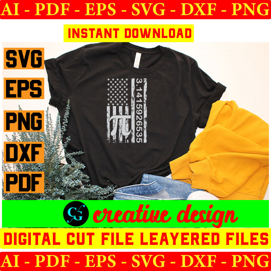 Pi Day Bundle SVG Files Vol-03 preview image.