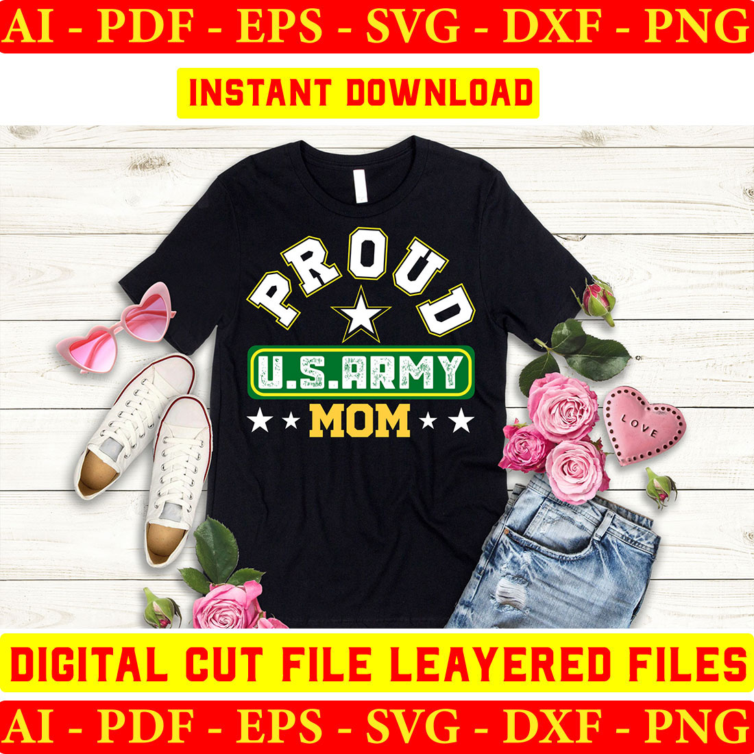 Style Proud US Army & Military Family Bundle SVG Files Vol-01 preview image.