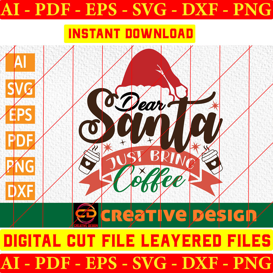 Christmas Coffee Quotes SVG Bundle preview image.