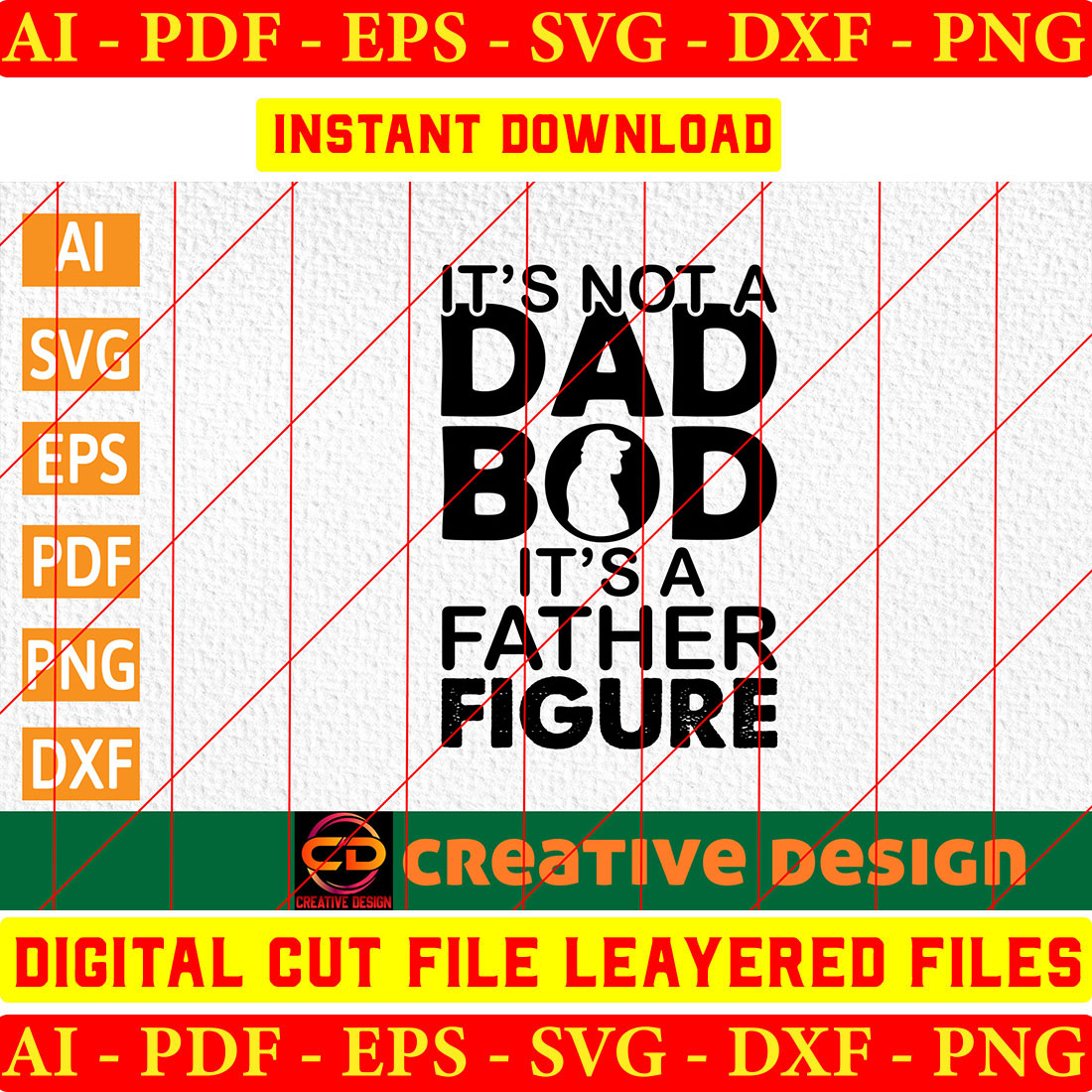 Dad Bod T-shirt Design Bundle preview image.