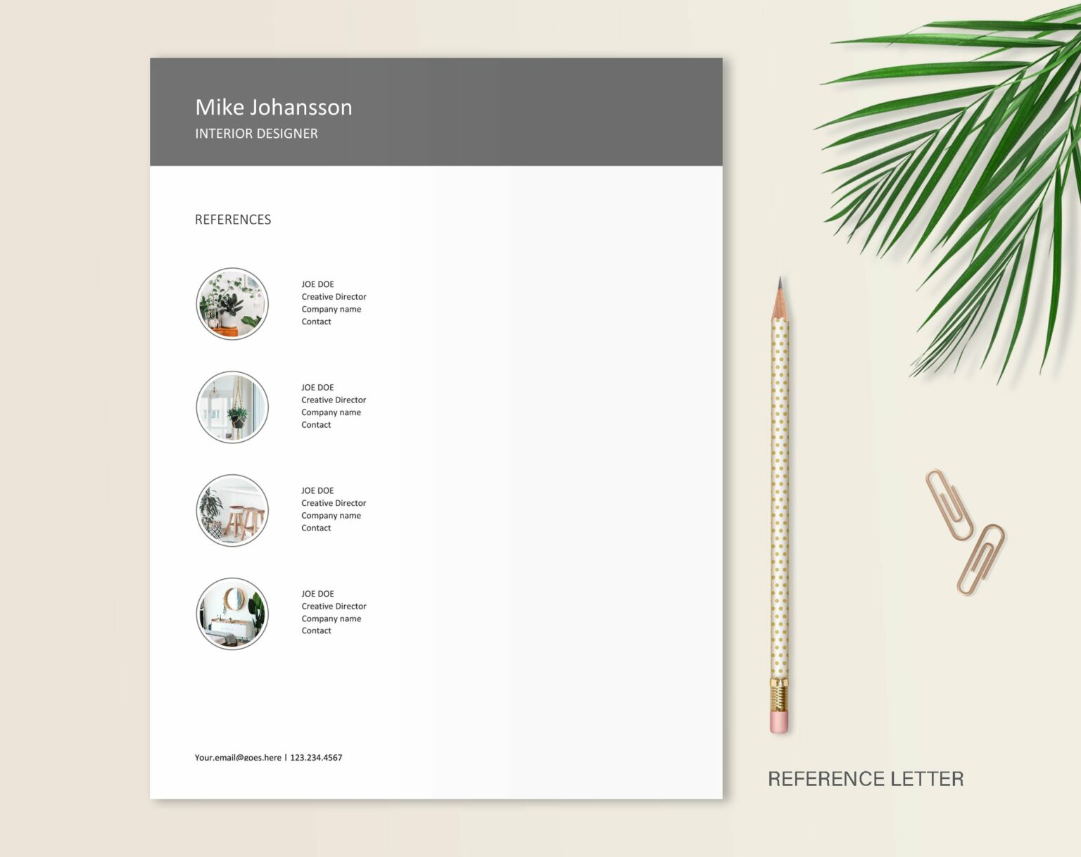 Interior Designer Resume Template – MasterBundles