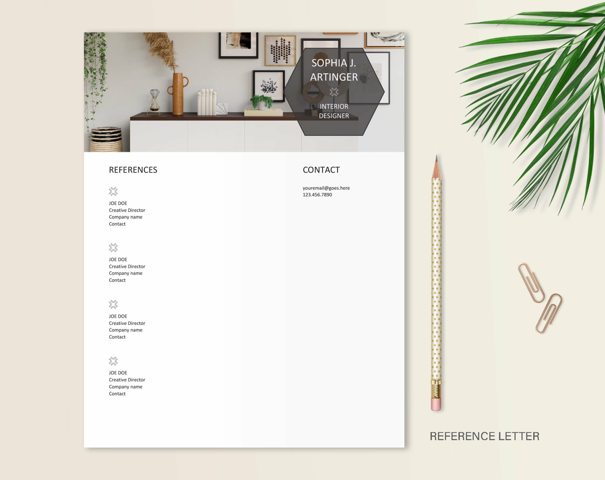 Interior Designer Resume Template – MasterBundles