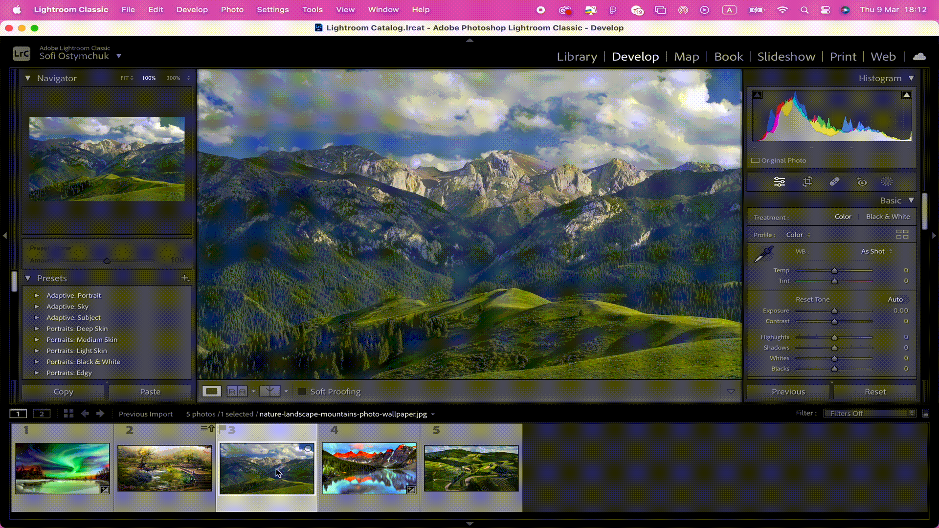Screenshot of Lightroom with Export With Previous Settings.