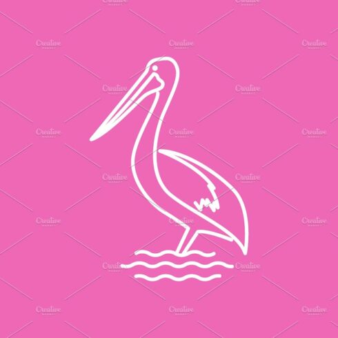 continuous line bird pelican logo cover image.
