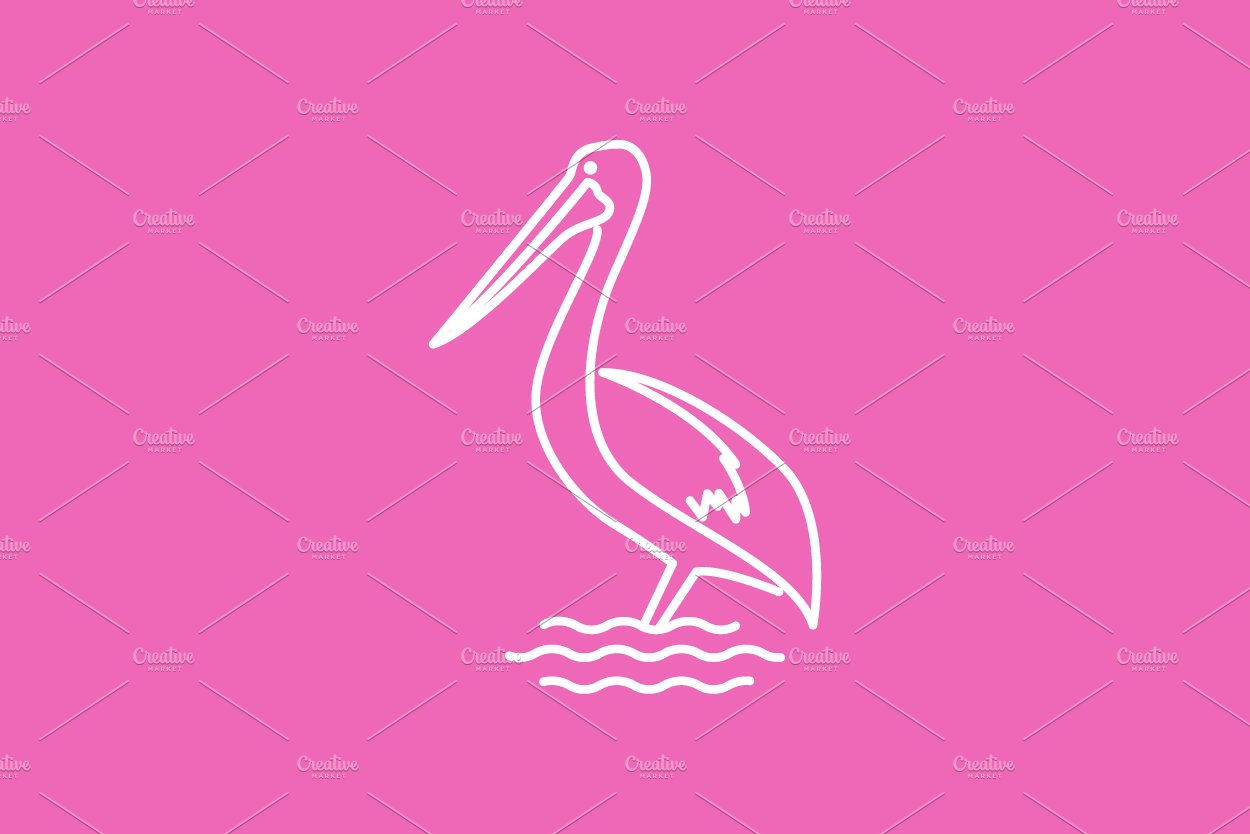 continuous line bird pelican logo cover image.