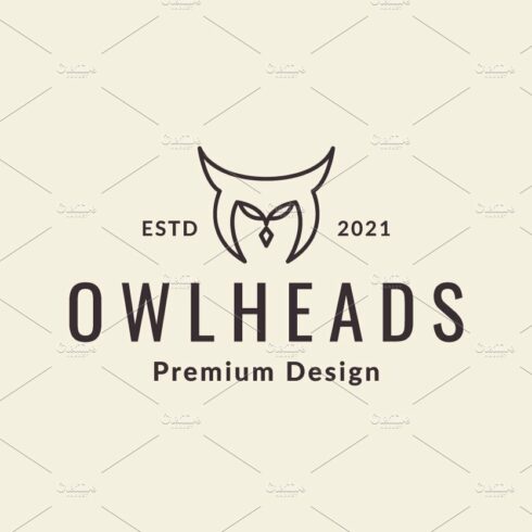 unique head lines owl bird logo cover image.