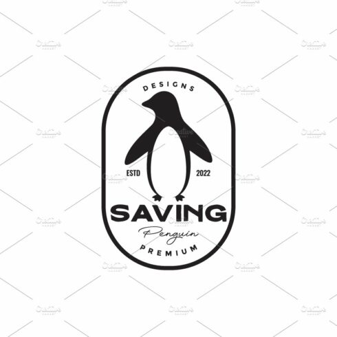 isolated penguin badge vintage logo cover image.