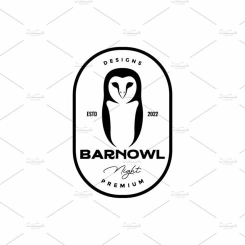 barn owl badge vintage logo design cover image.