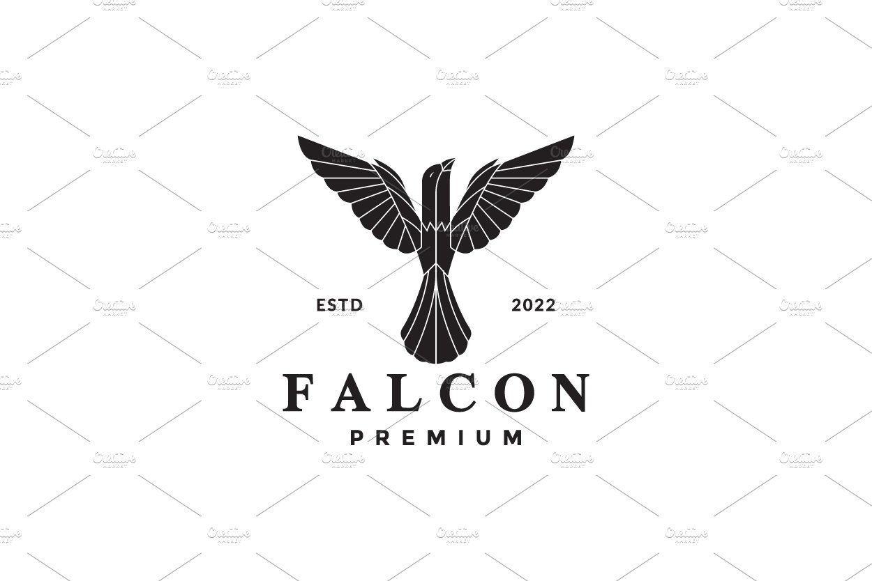 falcon bird geometric logo design cover image.