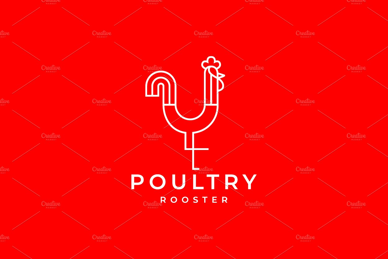 unique minimalist rooster logo cover image.