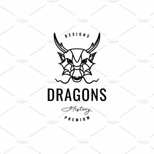 head myth dragon minimal logo design cover image.