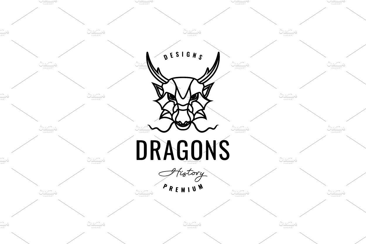 head myth dragon minimal logo design cover image.