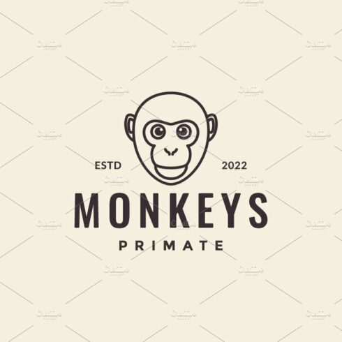 face ape monkey minimal hipster logo cover image.