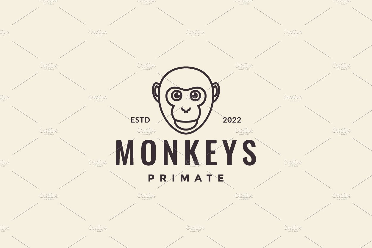 face ape monkey minimal hipster logo cover image.