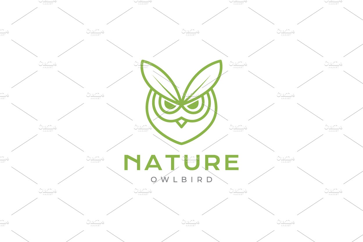 face owl with leaf logo design cover image.