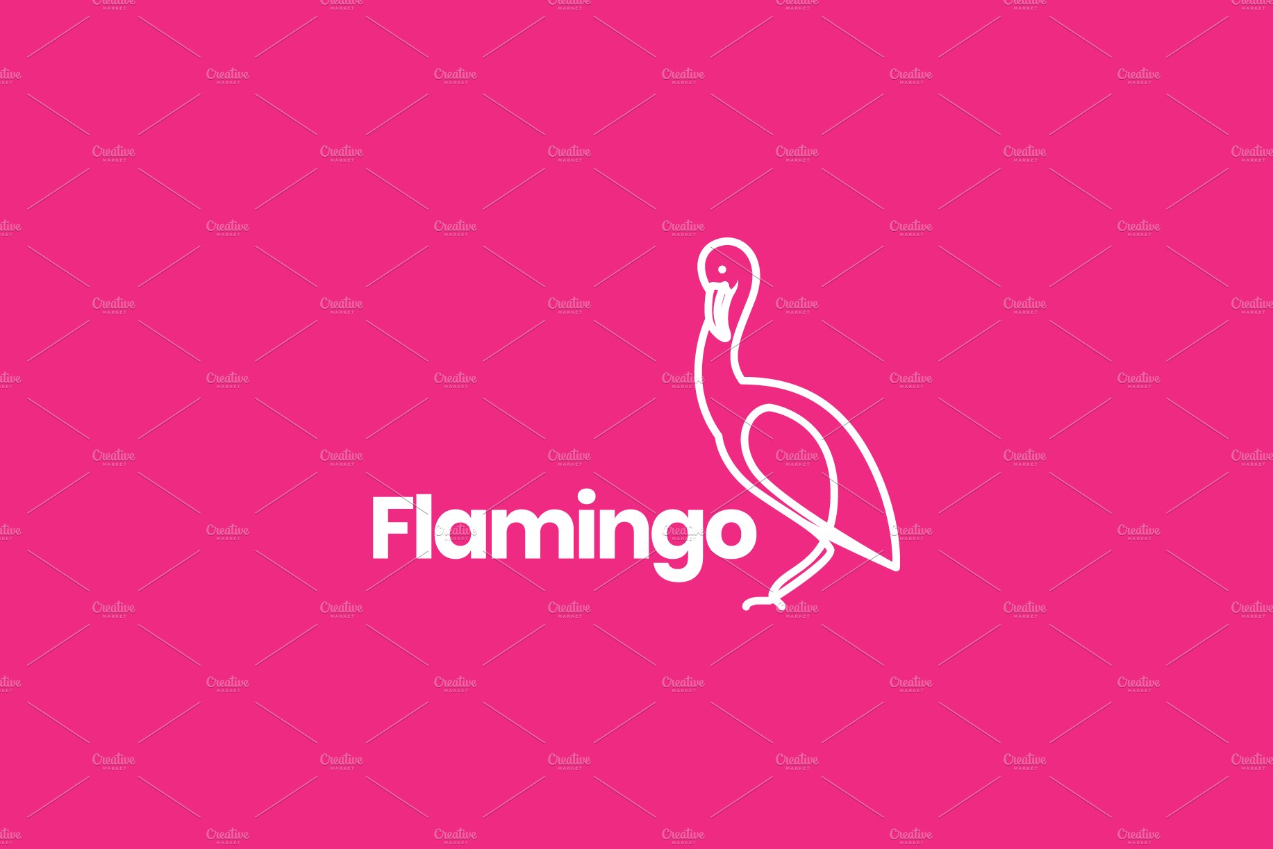 flamingo bird line minimalist logo cover image.