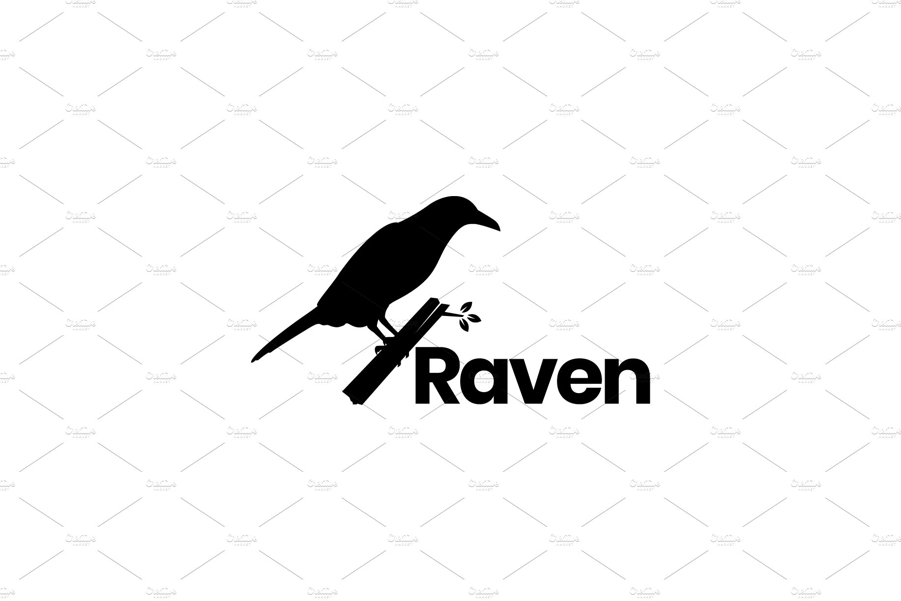 bird raven with branch logo cover image.